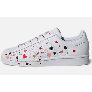 Adidas Superstar Valentines Day White Athletic Sneaker FV3289 Women's‎ Size 6